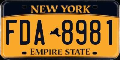 NY license plate FDA8981