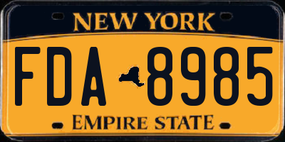 NY license plate FDA8985