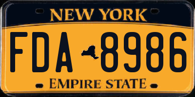 NY license plate FDA8986
