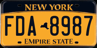 NY license plate FDA8987
