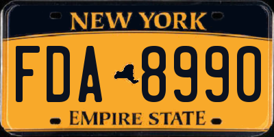 NY license plate FDA8990
