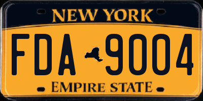 NY license plate FDA9004