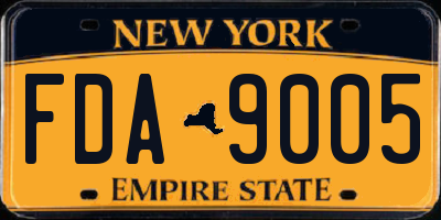 NY license plate FDA9005