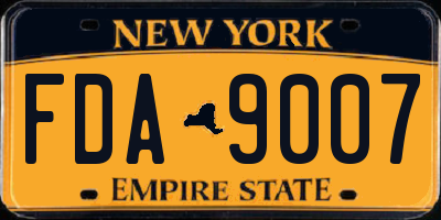 NY license plate FDA9007