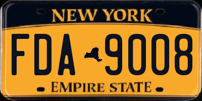NY license plate FDA9008