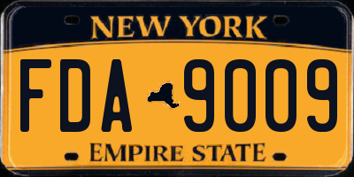 NY license plate FDA9009