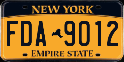 NY license plate FDA9012