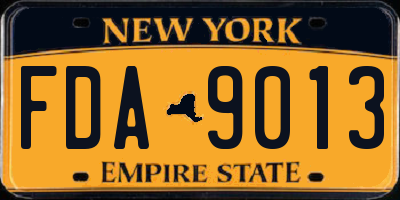 NY license plate FDA9013