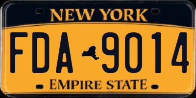 NY license plate FDA9014