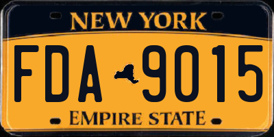 NY license plate FDA9015