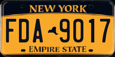 NY license plate FDA9017