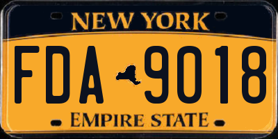 NY license plate FDA9018