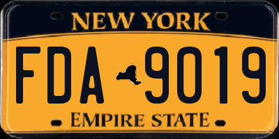NY license plate FDA9019