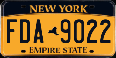 NY license plate FDA9022