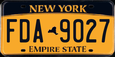 NY license plate FDA9027