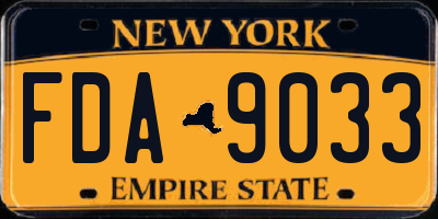 NY license plate FDA9033