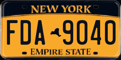 NY license plate FDA9040