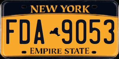 NY license plate FDA9053