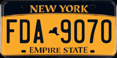 NY license plate FDA9070