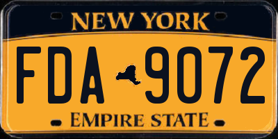 NY license plate FDA9072