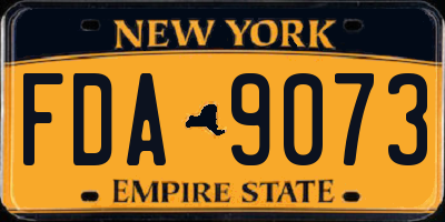 NY license plate FDA9073