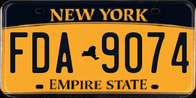 NY license plate FDA9074