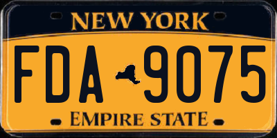 NY license plate FDA9075