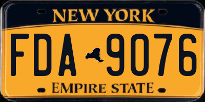 NY license plate FDA9076