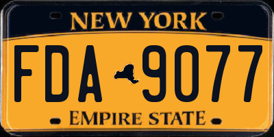 NY license plate FDA9077