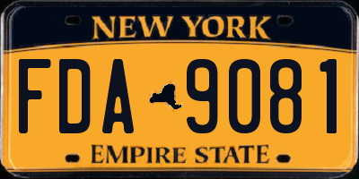 NY license plate FDA9081