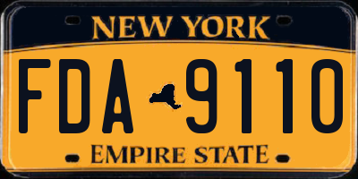 NY license plate FDA9110