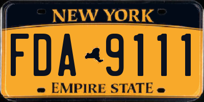 NY license plate FDA9111