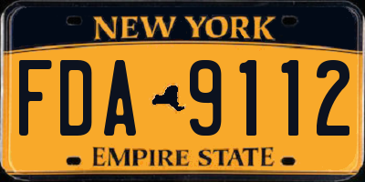 NY license plate FDA9112