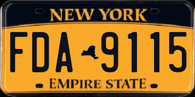 NY license plate FDA9115