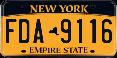 NY license plate FDA9116