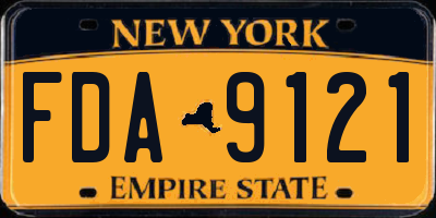 NY license plate FDA9121