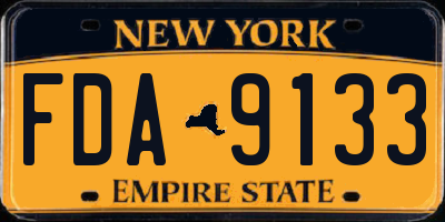 NY license plate FDA9133