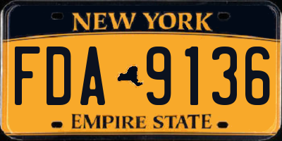 NY license plate FDA9136