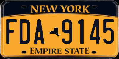 NY license plate FDA9145
