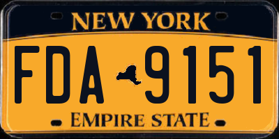 NY license plate FDA9151