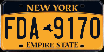 NY license plate FDA9170