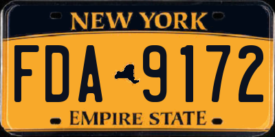 NY license plate FDA9172