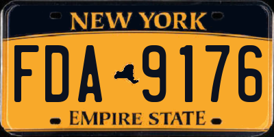 NY license plate FDA9176