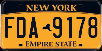 NY license plate FDA9178