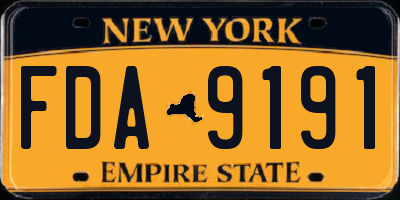NY license plate FDA9191