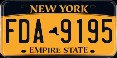 NY license plate FDA9195