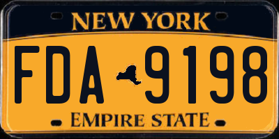NY license plate FDA9198