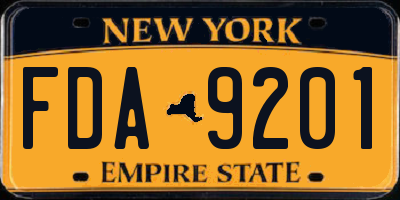 NY license plate FDA9201