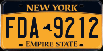 NY license plate FDA9212