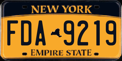NY license plate FDA9219